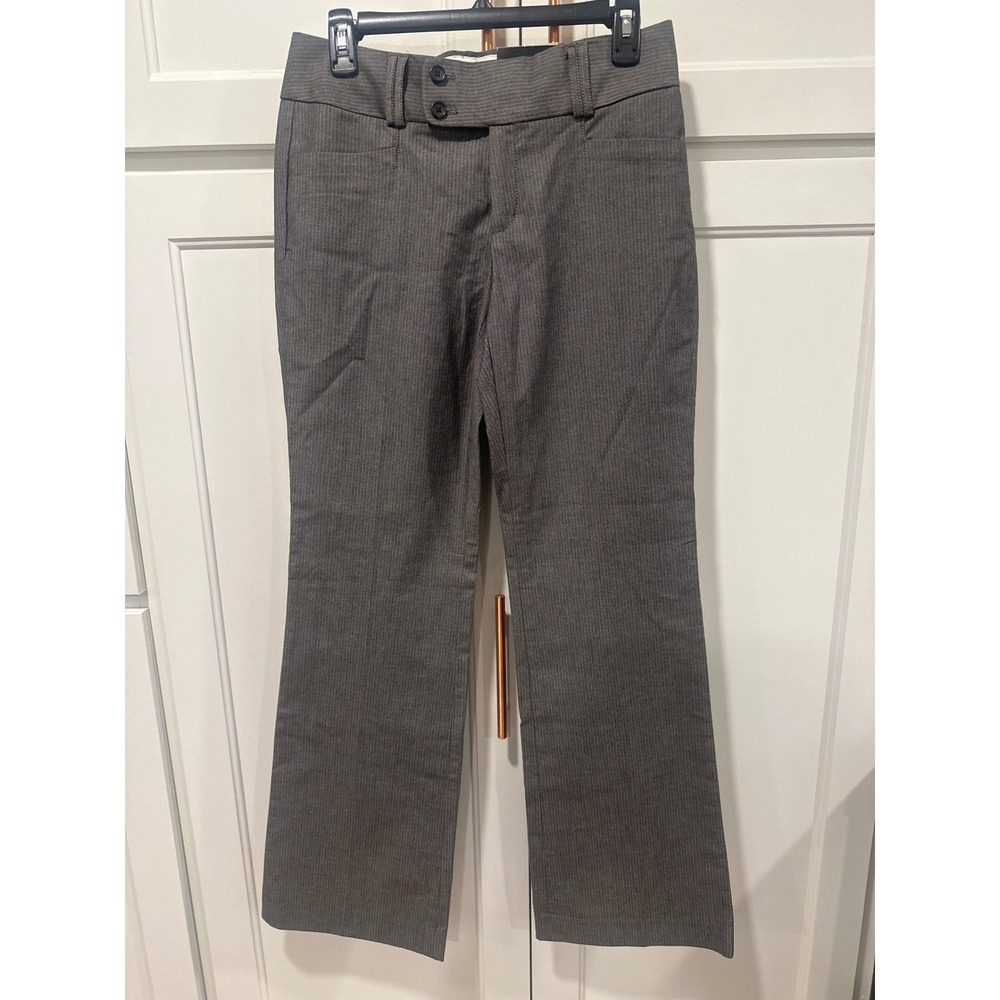 Banana Republic Martin Fit Grey Herringbone Straight Leg Dress Pants Size 6 NWT